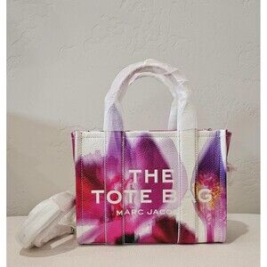 Marc Jacobs The Floral Leather Small Tote Bag - White Multi ( Origin $495 )
